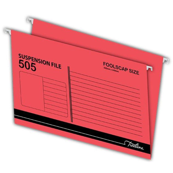 TREELINE Foolscap Suspension Files Red - Pack of 25
