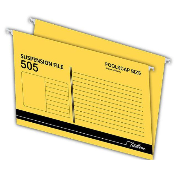 TREELINE Foolscap Suspension Files Yellow - Pack of 25