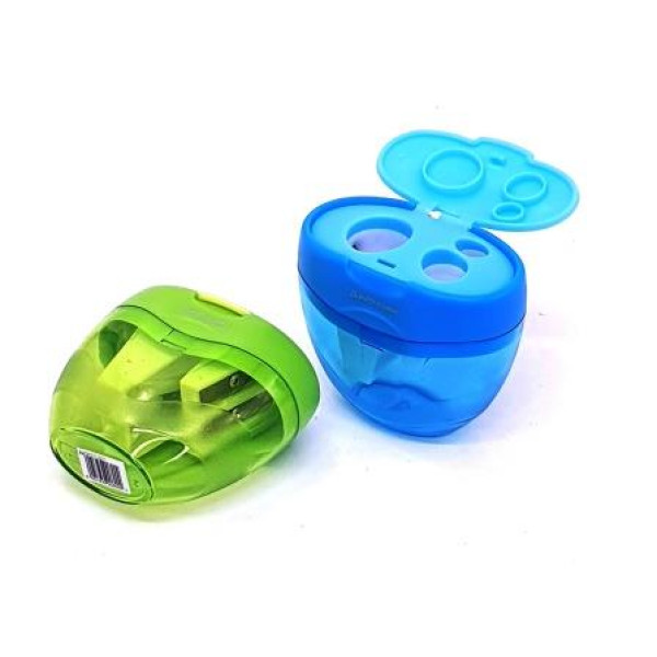 BANTEX 3 Hole Sharpener with Container - Assorted Colours