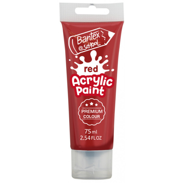 BANTEX Acrylic Paint 75ml Premium Colour - RED BANTEX Acrylic Paint 75ml Premium Colour - RED