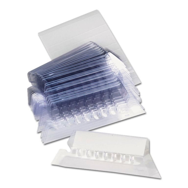 Bantex Clear Plastic Tabs with Perforated Label Inserts Bantex Clear Plastic Tabs with Perforated Label Inserts