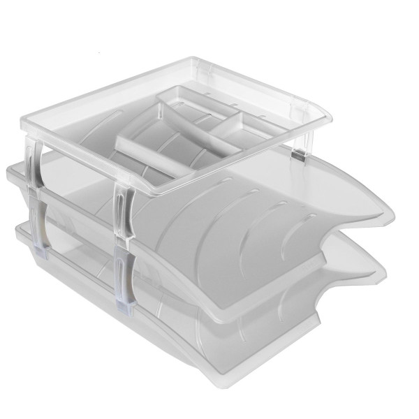 BANTEX Optima Letter Tray and Organiser Set - Clear
