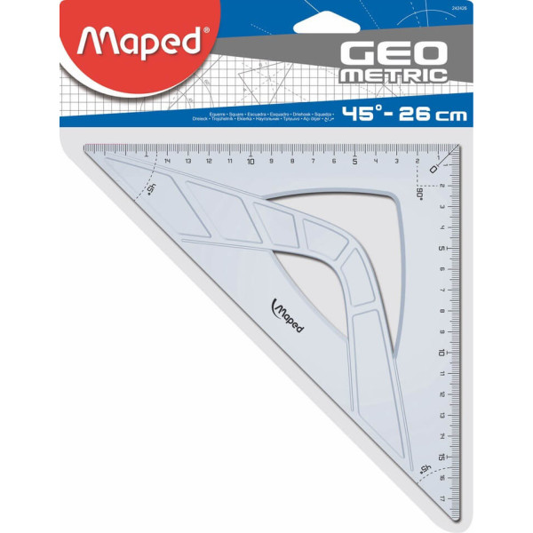 MAPED Set Square 26cm/45 Degree GEO Metric MAPED Set Square 26cm/45 Degree GEO Metric