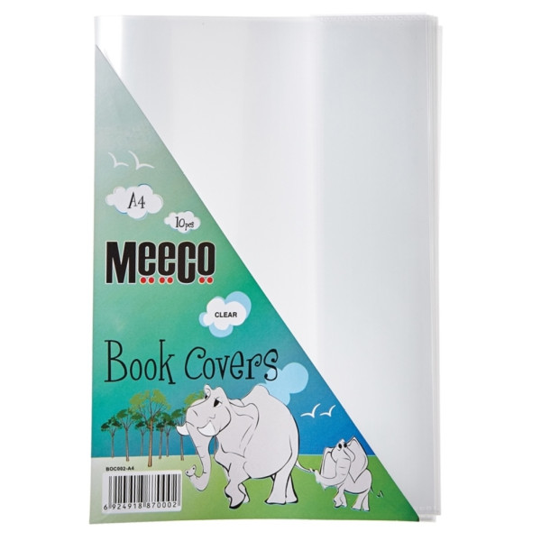 MEECO A4 Book Cover Fitted 120mic Clear - 10'S MEECO A4 Book Cover Fitted 120mic Clear - 10'S