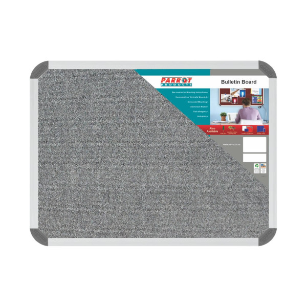 PARROT Bulletin Board Ribbed Aluminium Frame 600 x 450mm - Laurel