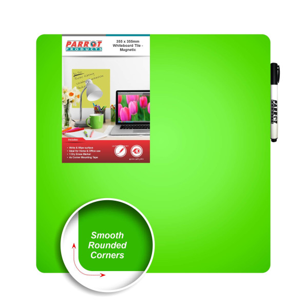 PARROT Whiteboard Tile Magnetic - GREEN PARROT Whiteboard Tile Magnetic - GREEN