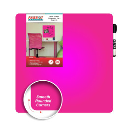 Front view of Parrot Whiteboard Tile Magnetic in Pink color