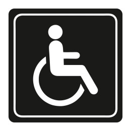 PARROT Disabled Toilet Symbolic Sign - White Printed on Black ACP - 150 x 150mm
