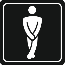 PARROT Gents Toilet Symbolic Sign - White Printed on Black ACP - 150 x 150mm