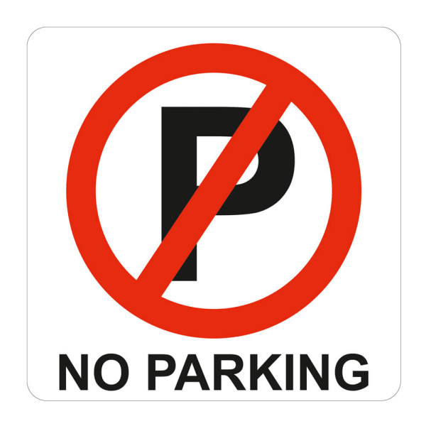 PARROT No Parking Symbolic Sign - Printed on White ACP - 150 x 150mm PARROT No Parking Symbolic Sign - Printed on White ACP - 150 x 150mm