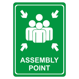PARROT Green Assembly Point Symbolic Sign - Printed on White ACP - 297 x 210mm