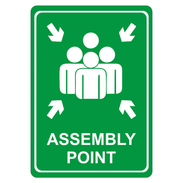 PARROT Green Assembly Point Symbolic Sign - Printed on White ACP - 297 x 210mm