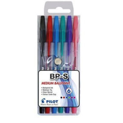 PILOT BPS Ballpoint MEDIUM - Wallet 6 - Pack of 6 Pens PILOT BPS Ballpoint MEDIUM - Wallet 6 - Pack of 6 Pens