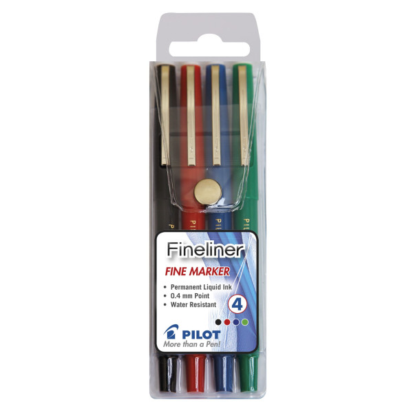 Pilot Fineliner Marker Pen Extra Fine Tip Wallet of 4 Pilot Fineliner Marker Pen Extra Fine Tip Wallet of 4