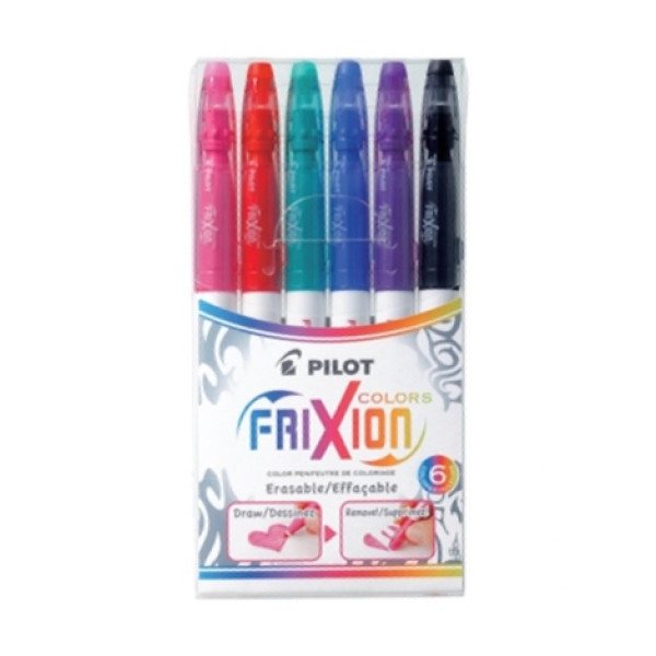 PILOT FRIXION Colors Medium Felt Tip Pen - Wallet of 6