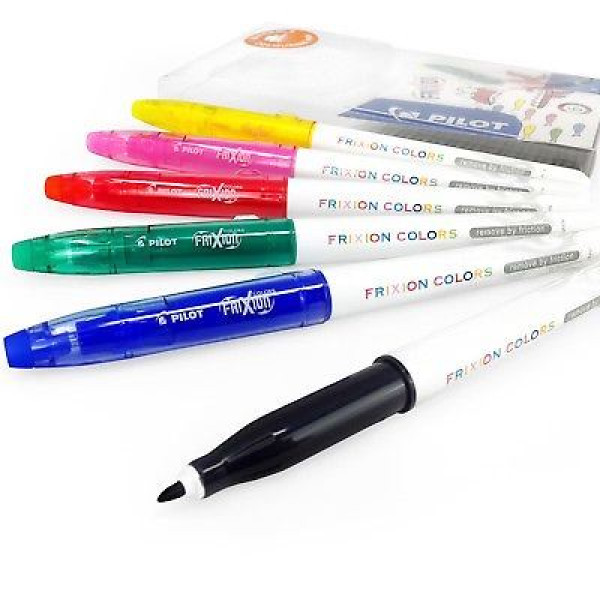 PILOT FRIXION Colors Medium Felt Tip Pen - Wallet of 6