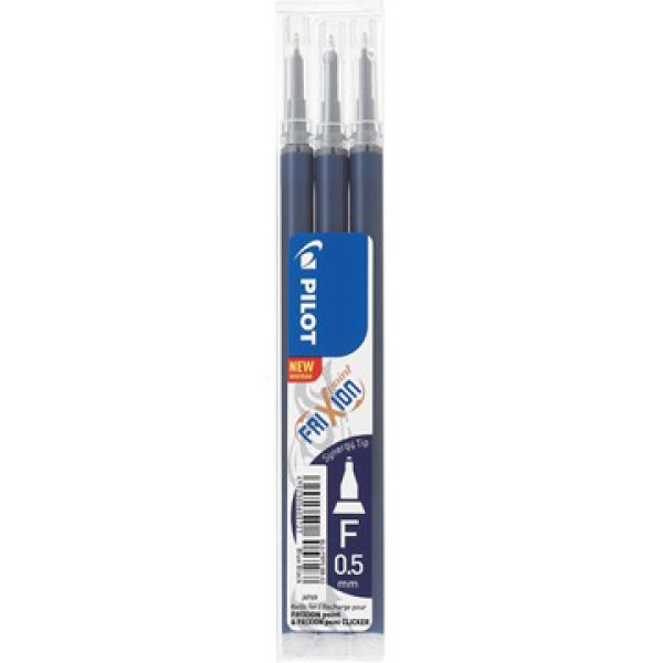 PILOT Frixion Fine Tip Erasable Pen Refills Blue Black - 3 Pack