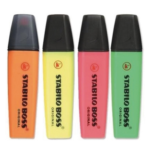 STABILO Boss Highlighter - Wallet 4 (Assorted)