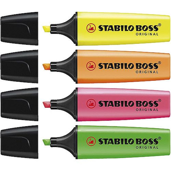 STABILO Boss Highlighter - Wallet 4 (Assorted)