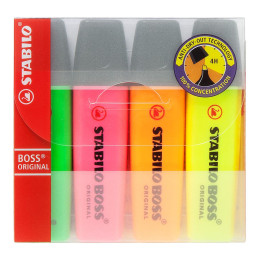 STABILO Boss Highlighter - Wallet 4 (Assorted)
