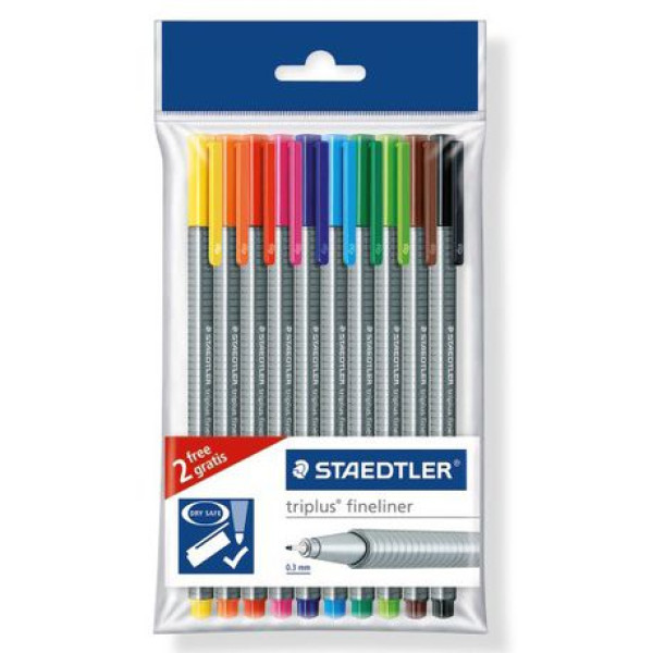 STAEDTLER Triplus Fineliner Pens Wallet of 10