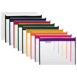 TREELINE PVC Book Bag with Zip Assorted Colours - 10 Pack TREELINE PVC Book Bag with Zip Assorted Colours - 10 Pack