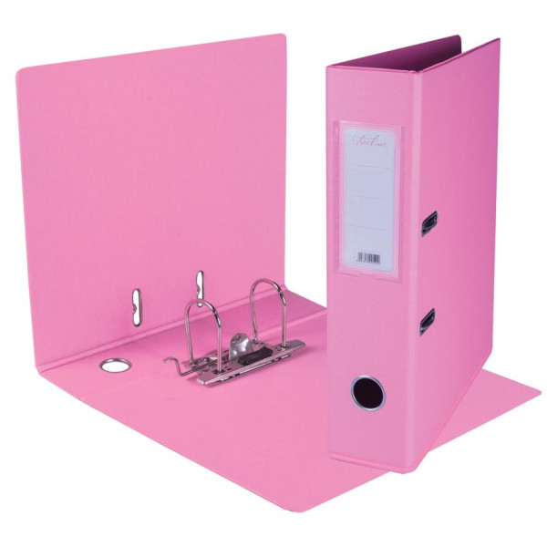 Treeline A4 Lever Arch File PVC 70mm Pink