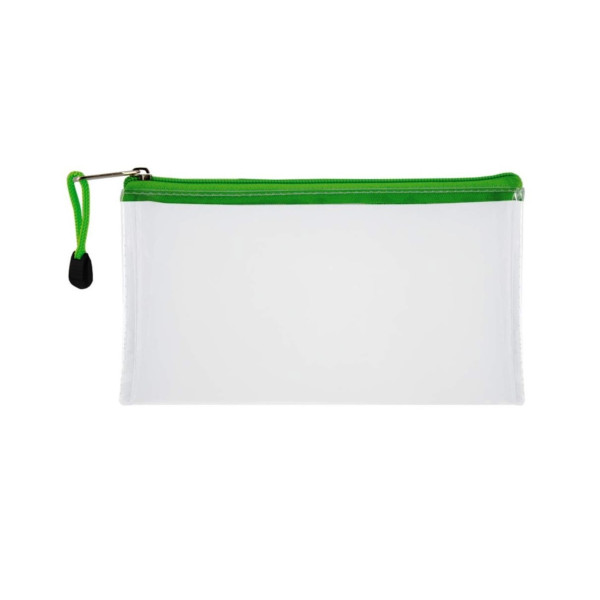 TREELINE Clear PVC School Pencil Bag 22cm - Green
