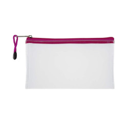 TREELINE Clear PVC School Pencil Bag 22cm - Pink