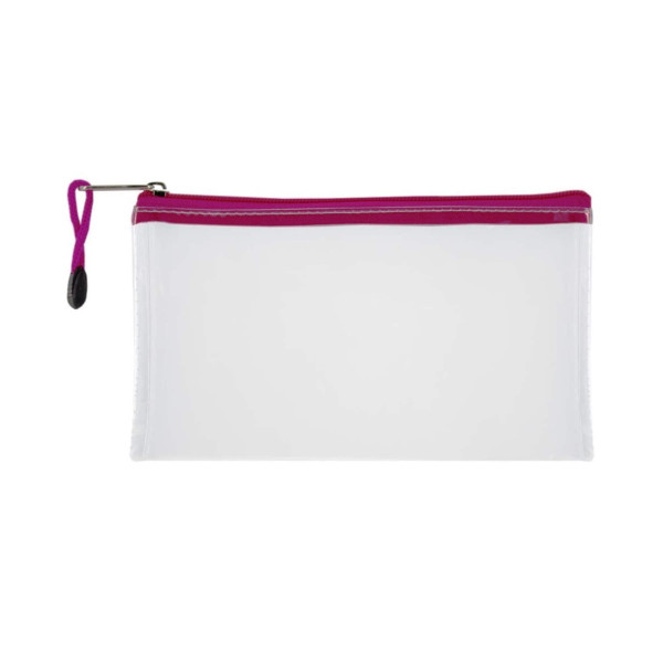 TREELINE Clear PVC School Pencil Bag 22cm - Pink