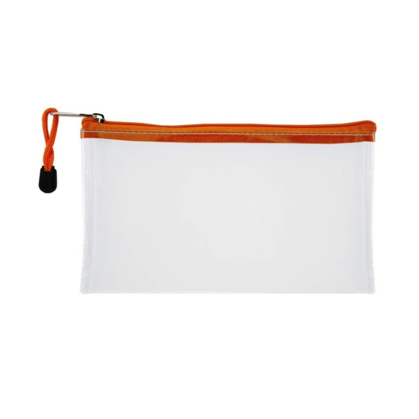 TREELINE Clear PVC School Pencil Bag 22cm - Orange TREELINE Clear PVC School Pencil Bag 22cm - Orange