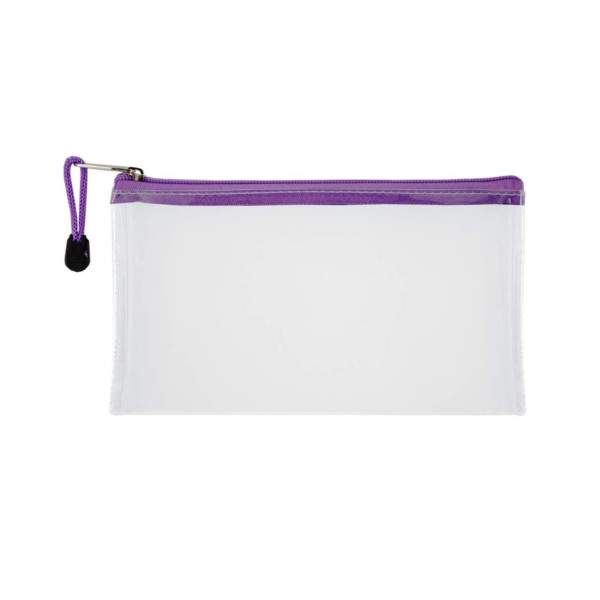 TREELINE Clear PVC School Pencil Bag 22cm - Purple TREELINE Clear PVC School Pencil Bag 22cm - Purple
