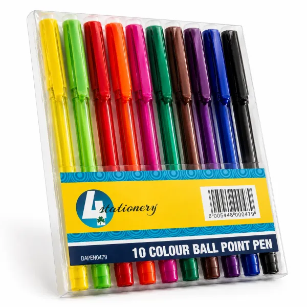 4 Stationery Triangular Ballpoint Pens Wallet 10 – Triangular Grip Writing Pens 4 Stationery Triangular Ballpoint Pens Wallet of 10 – ergonomic triangular grip, assorted colours