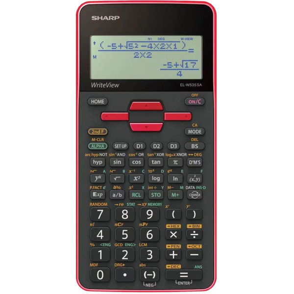 SHARP EL-W535SA-BRD Scientific Calculator - Red