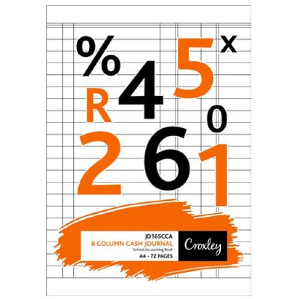 CROXLEY A4 Bookkeeping Practice Book JD165CA - 8 Cash Column Cash Journal (72 Page) CROXLEY A4 Bookkeeping Practice Book JD165CA - 8 Cash Column Cash Journal (72 Page)