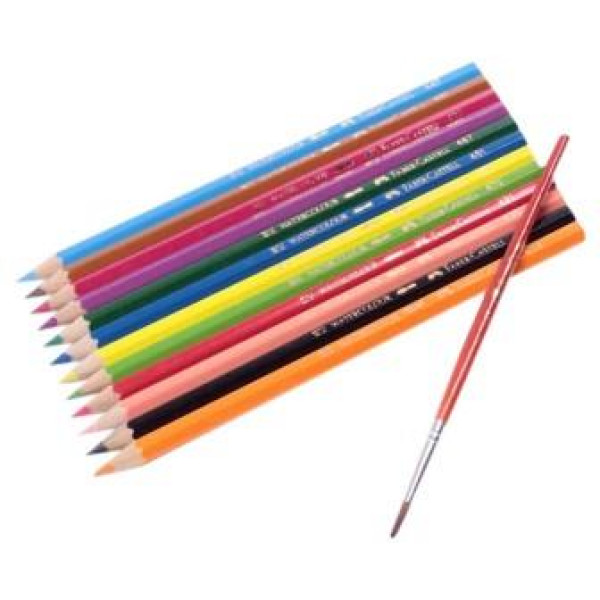 Faber-Castell Full Length Aquarelle Colouring Pencils - 12s Faber-Castell Full Length Aquarelle Colouring Pencils - 12s