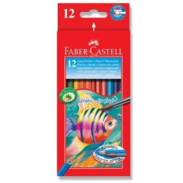 Faber-Castell Full Length Aquarelle Colouring Pencils - 12s