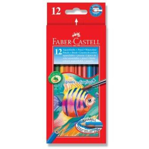 Faber-Castell Full Length Aquarelle Colouring Pencils - 12s Faber-Castell Full Length Aquarelle Colouring Pencils - 12s