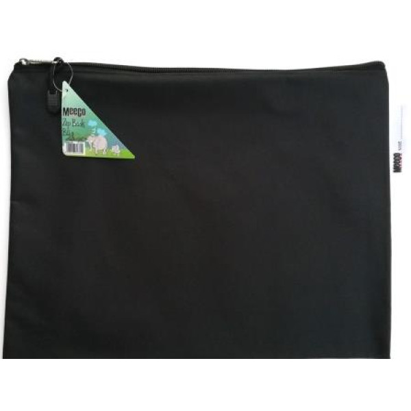 MEECO A4 Nylon Book Bag with Zip - Black