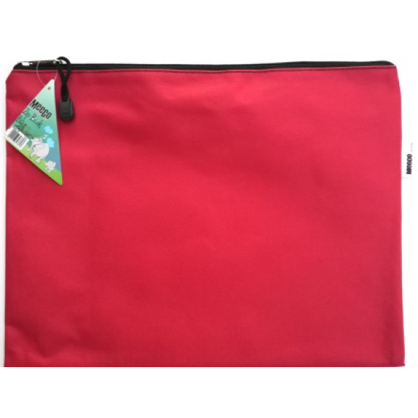 MEECO A4 Nylon Book Bag with Zip - Red MEECO A4 Nylon Book Bag with Zip - Red