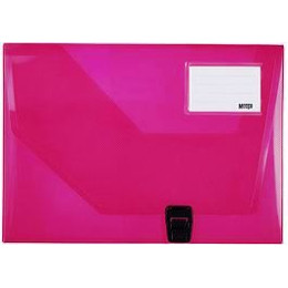 MEECO File Box Large Translucent Pink