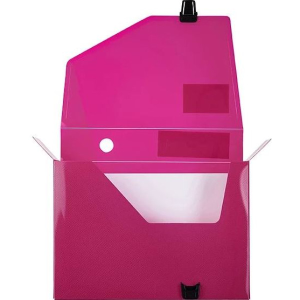 MEECO File Box Large Translucent Pink