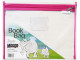 MEECO A4 Book Bag Clear PVC with Zip Pink MEECO A4 Book Bag Clear PVC with Zip Pink