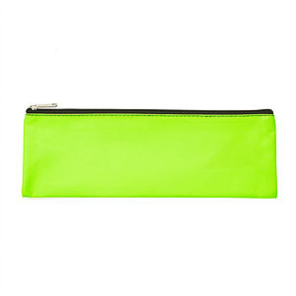 MEECO Large 33cm Nylon Pencil Bag with Zip - Green