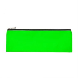 MEECO Large 33cm Nylon Pencil Bag with Zip - Neon Green