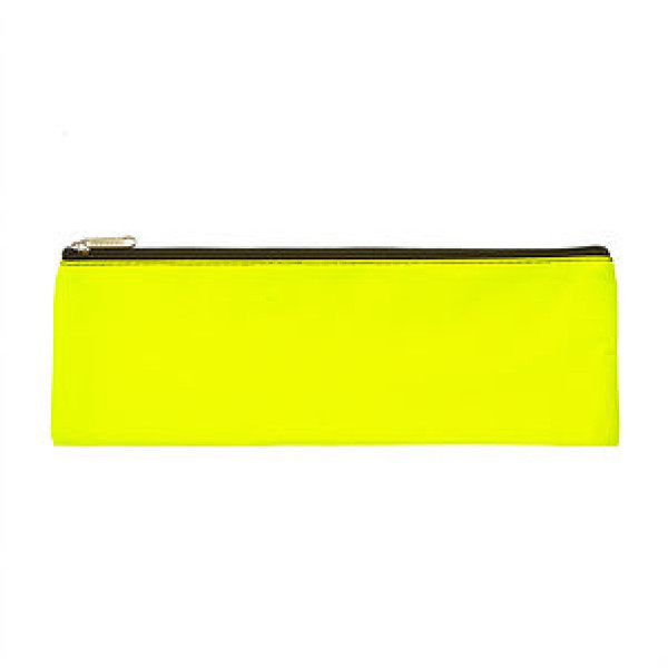 MEECO Large 33cm Nylon Pencil Bag with Zip - Neon Yellow MEECO Large 33cm Nylon Pencil Bag with Zip - Neon Yellow