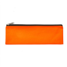 MEECO Large 33cm Nylon Pencil Bag with Zip - Orange