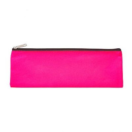 MEECO Large 33cm Nylon Pencil Bag with Zip - Pink