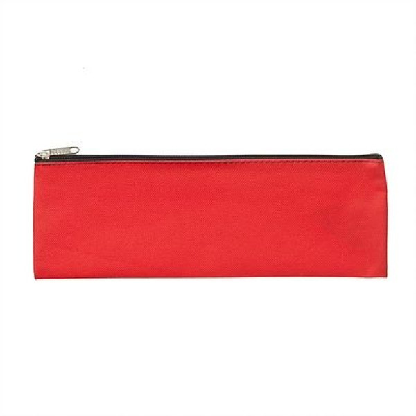MEECO Large 33cm Nylon Pencil Bag with Zip - Red MEECO Large 33cm Nylon Pencil Bag with Zip - Red