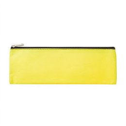 MEECO Large 33cm Nylon Pencil Bag with Zip - Yellow